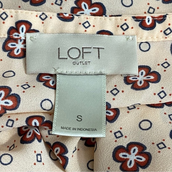 LOFT Outlet peplum waist half button front sleeveless high low lightweight top S - Picture 6 of 7